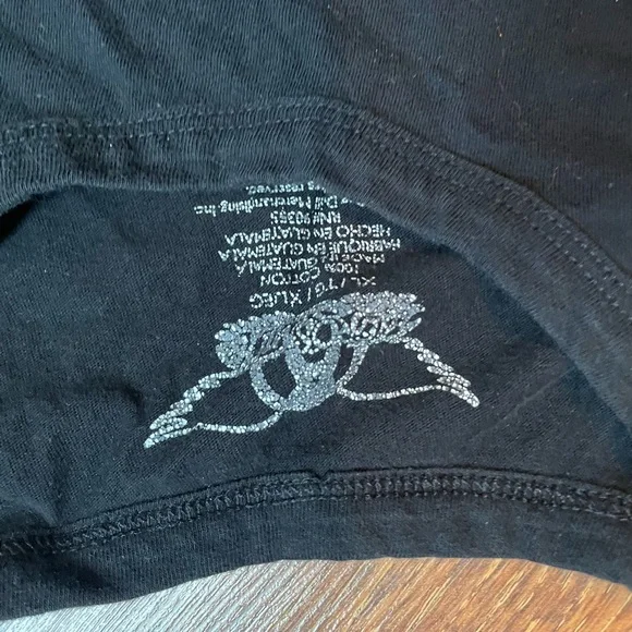 Aerosmith Black Tee with Silver stud Logo crop top - Picture 2 of 4